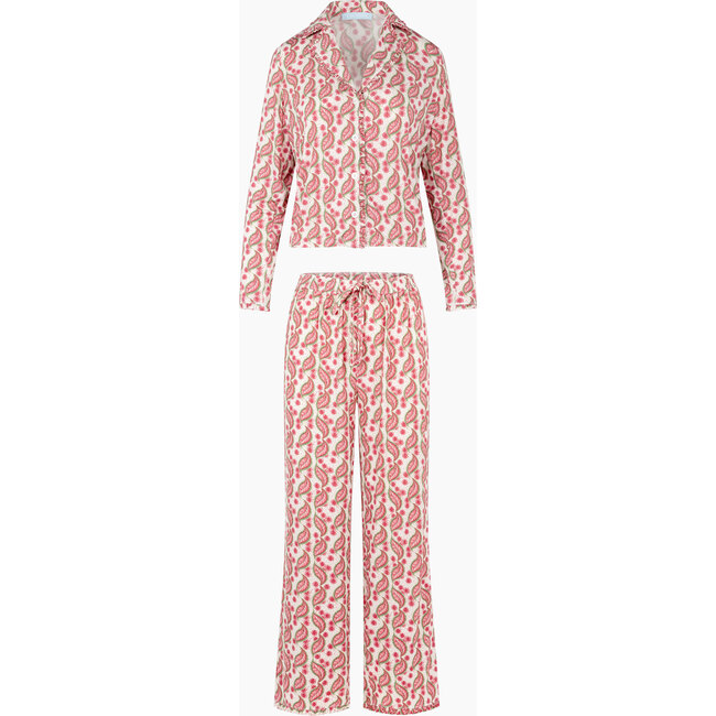 Women's Eleni Pajama Set, Birch Vine Stripe