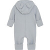 Merino Wool Fleece Ears Long Sleeve Zipper Hooded Pram Suit, Quarry - Rompers - 2