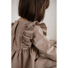 Sophia Corduroy Ruffle Detail Long Sleeve Back Buttons Dress, Camel - Dresses - 2