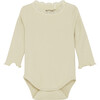 Babys Organic Cotton Ribbed Long Sleeve Snap Buttons Body Suit, Wood Ash - Onesies - 1 - thumbnail