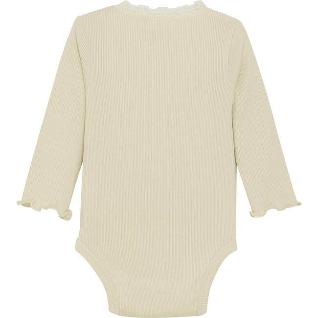 Babys Organic Cotton Ribbed Long Sleeve Snap Buttons Body Suit, Wood Ash - Onesies - 3