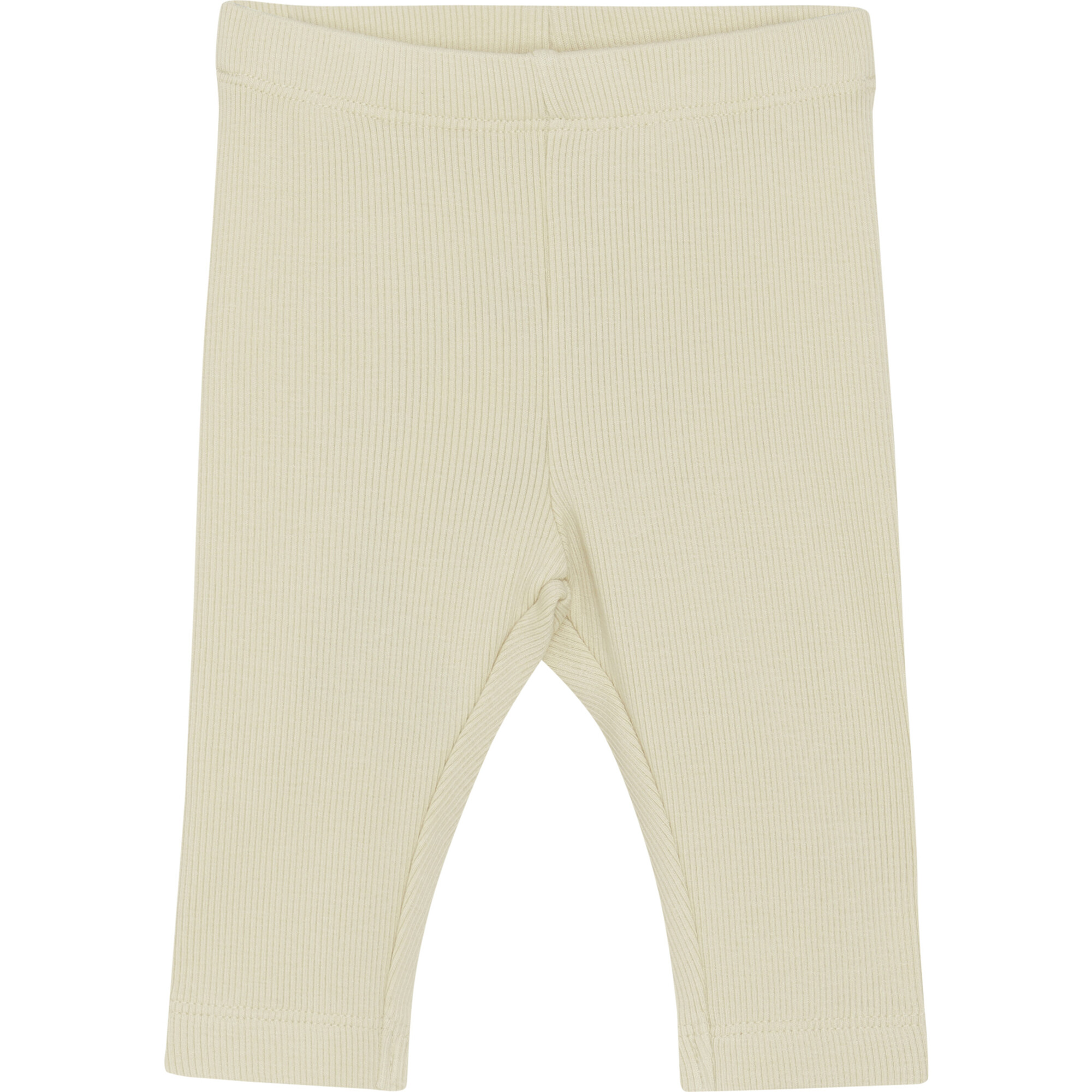 Babys Organic Cotton Ribbed Elastic Waist Leggings, Wood Ash - Leggings - 1
