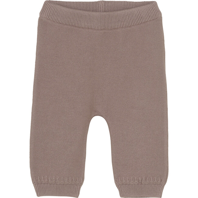 Babys Organic Cotton Knit Elastic Waist Pants, Fawn