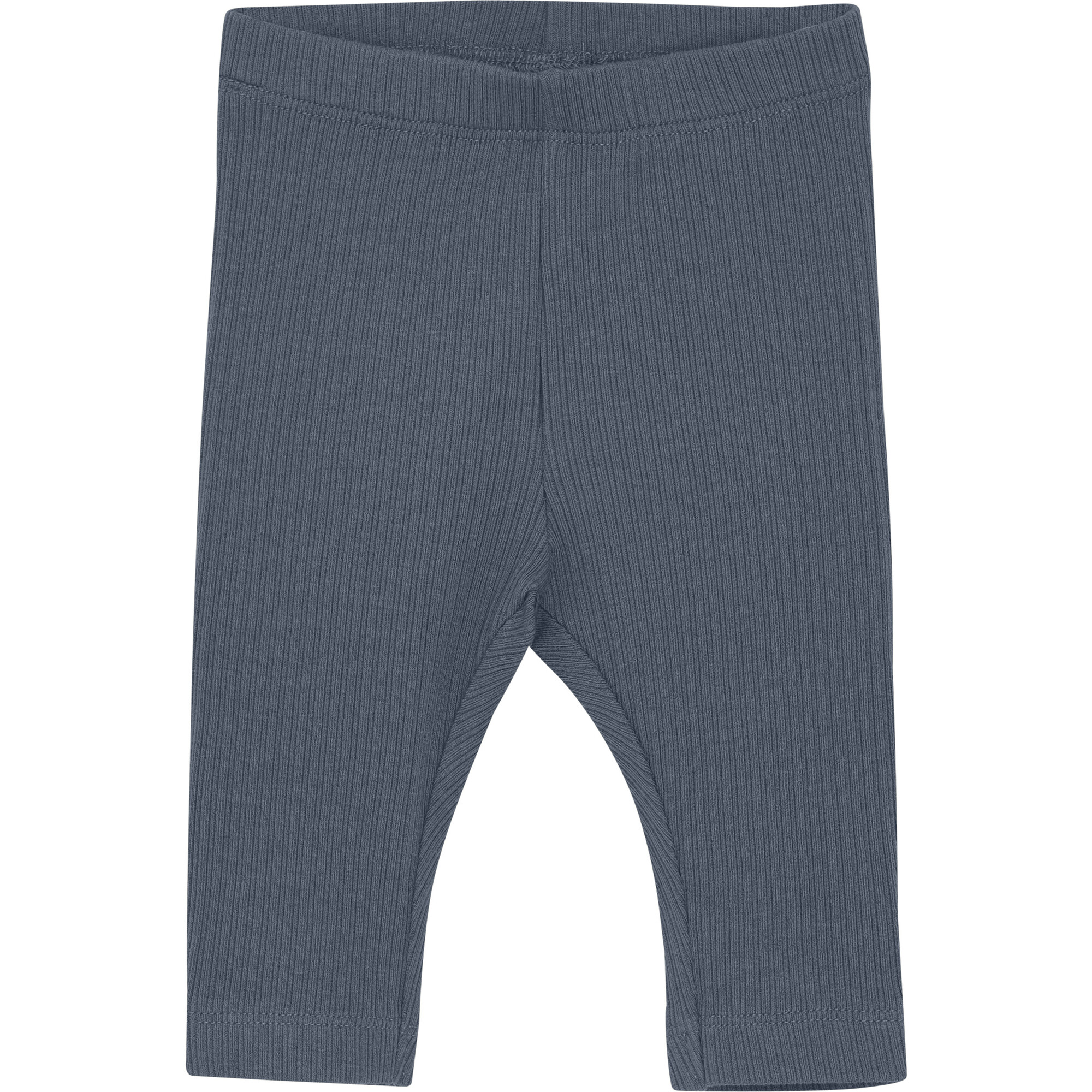 Babys Organic Cotton Ribbed Elastic Waist Leggings, Stormy Weather - Leggings - 1