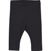 Babys Organic Cotton Ribbed Elastic Waist Leggings, Dark Navy - Leggings - 1 - thumbnail