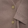 Babys Organic Cotton Knit Long Sleeve One Side Buttons Cardigan, Fawn - Cardigans - 2