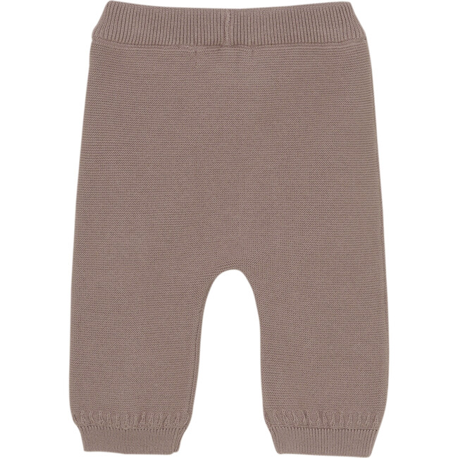 Babys Organic Cotton Knit Elastic Waist Pants, Fawn - Pants - 3