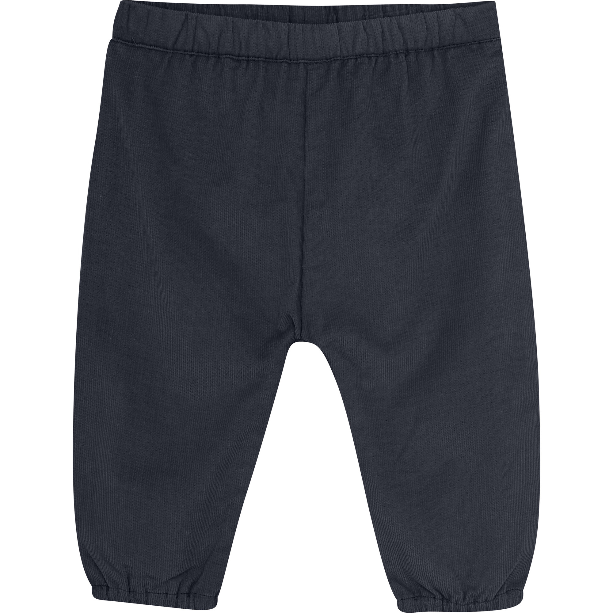 Babys Organic Cotton Corduroy Lined Elastic Waist Pants, Dark Navy - Pants - 1