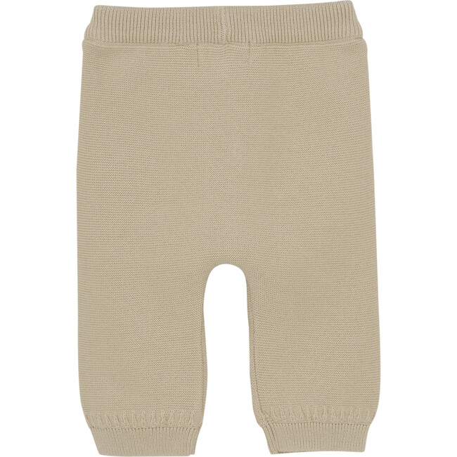 Babys Organic Cotton Knit Elastic Waist Pants, Cement - Pants - 3