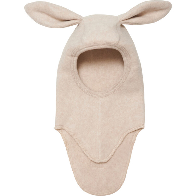 Cotton Fleece Rabbit Ears Round Head Shape Balaclava, Camel