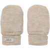 Babys Merino Wool Fleece Ribbed 2-Layer Mittens, Camel Melange - Gloves - 3