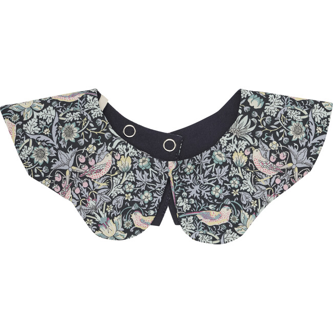 Babys Liberty Fabric Snap Button Collar, Dark Navy