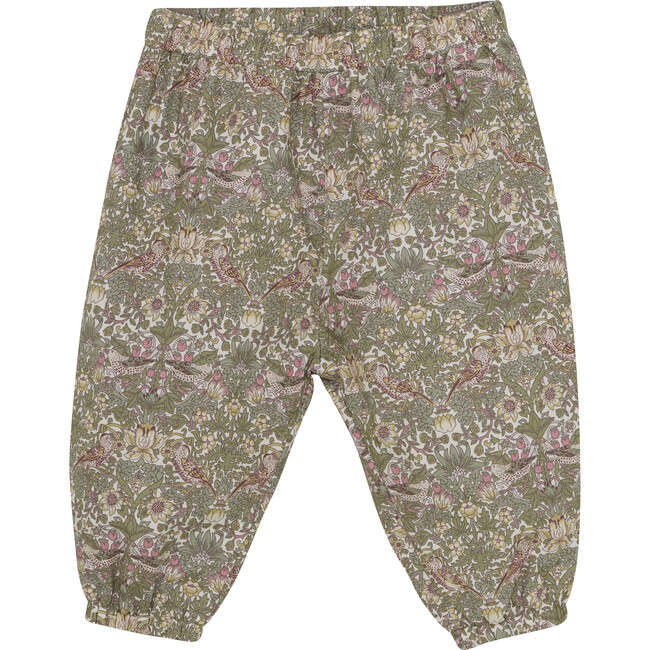 Babys Liberty Fabric Lined Elastic Waist Pants, Lichen Green