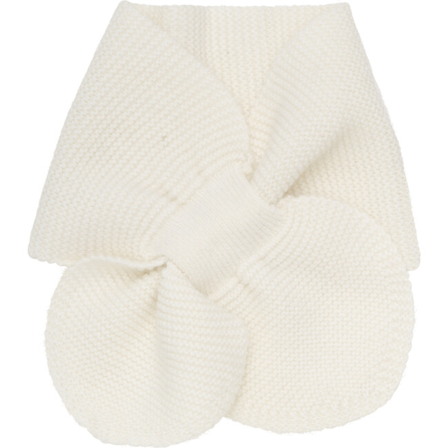 Babys Merino Wool Cashmere Knit Neck Warmer, Off White