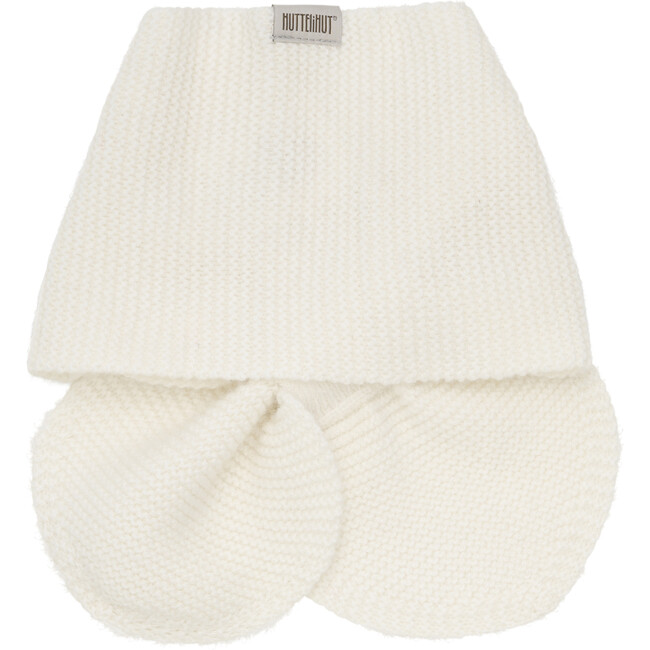 Babys Merino Wool Cashmere Knit Neck Warmer, Off White - Scarves - 2