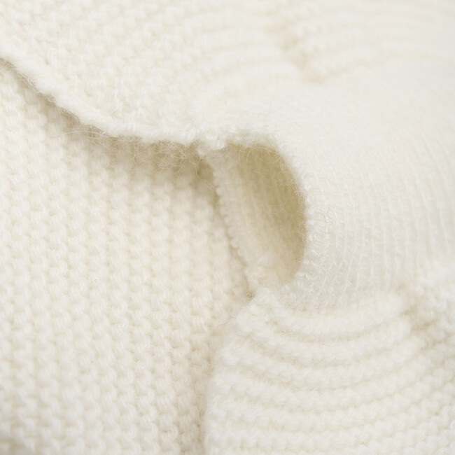 Babys Merino Wool Cashmere Knit Neck Warmer, Off White - Scarves - 3