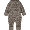 Babys Merino Wool Fleece Ears Long Sleeve Zipper Hooded Pram Suit, Morel - Rompers - 4