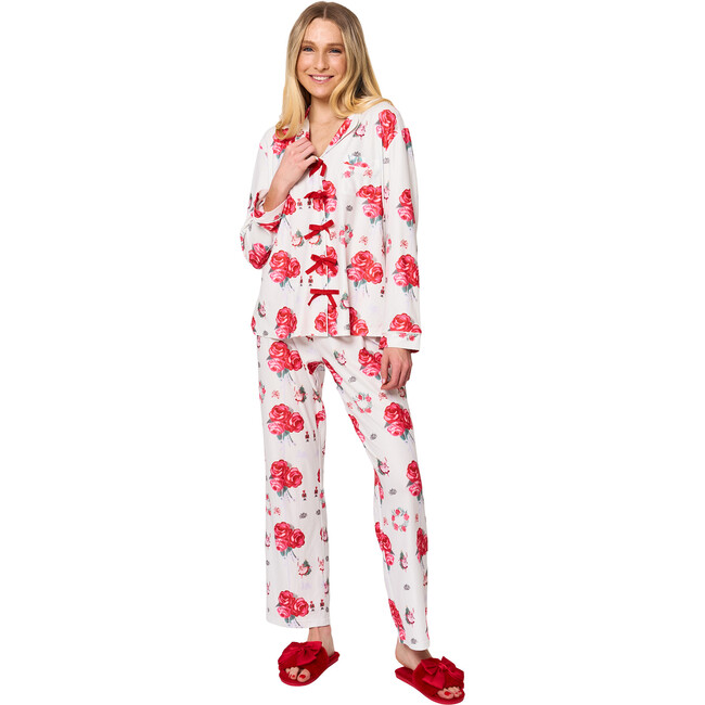 Women's Floral Long Sleeve Shirt Full Leg Pajama Set, Nutcracker Garden - Pajamas - 1