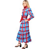 Women's Clara Plaid Ruffle Stand Collar Long Sleeve Dress, Multicolors - Dresses - 2