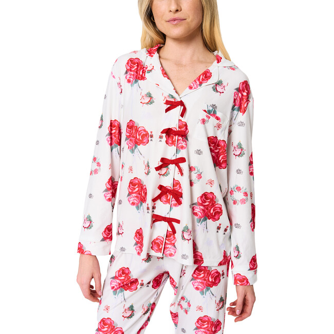 Women's Floral Long Sleeve Shirt Full Leg Pajama Set, Nutcracker Garden - Pajamas - 3