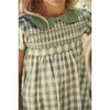 Daphne Gingham Peter Pan Collar Short Sleeve Dress, Green - Dresses - 3