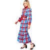 Women's Clara Plaid Ruffle Stand Collar Long Sleeve Dress, Multicolors - Dresses - 3