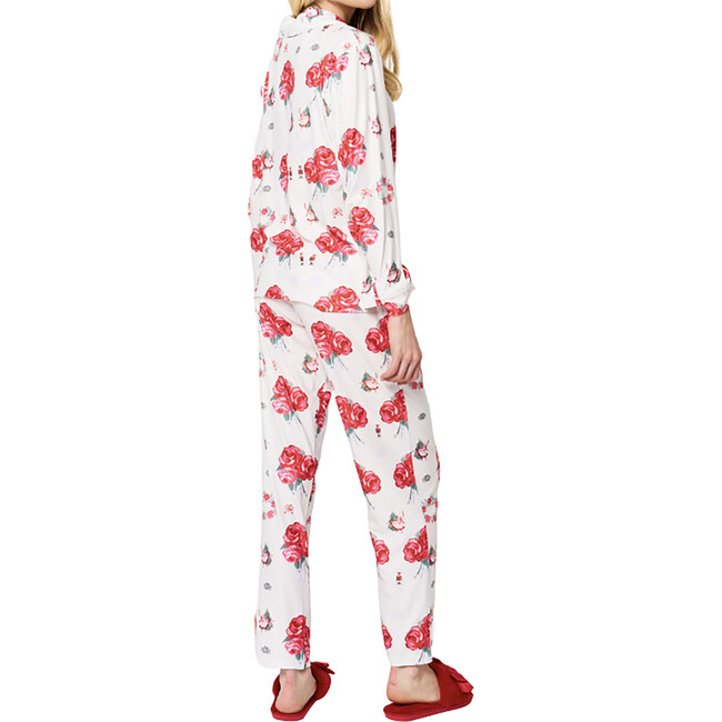 Floral Long Sleeve Shirt Full Leg Pajama Set, Nutcracker Garden - Pajamas - 3