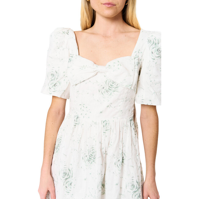 Women's Kylie Square Neck Short Puff Sleeve Dress, Celadon Heirloom - Dresses - 3