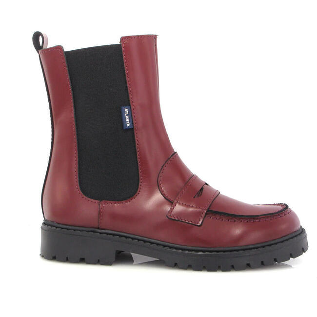 Nyra Soft Shine Penny Boots, Burgundy