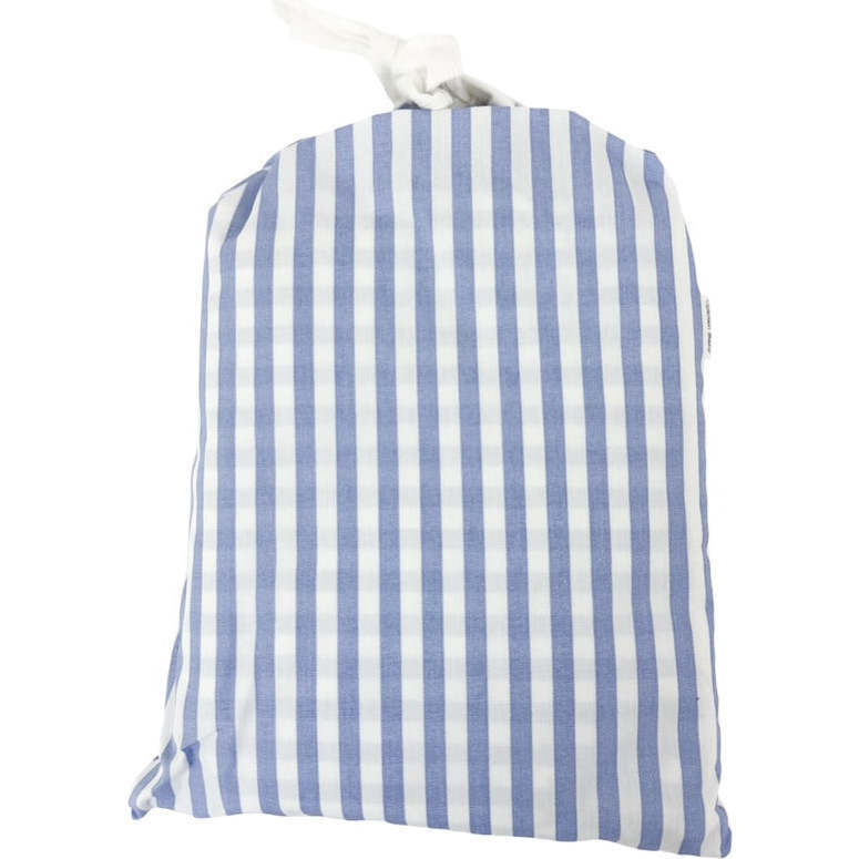 Mini-stripe Crib Sheets, French Blue - Crib Sheets - 1