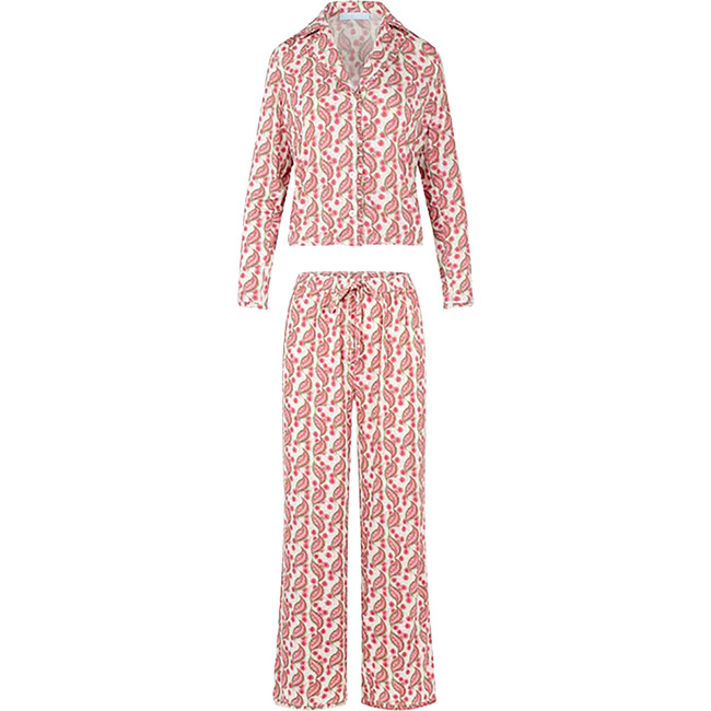 Women's Eleni Pajama Set, Birch Vine Stripe