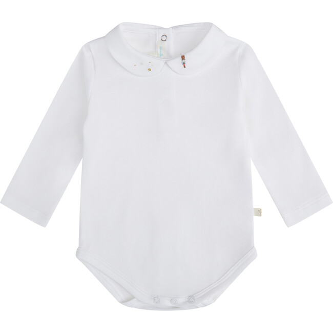 Soldier Peter Pan Collar Onesie, White