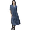 Women's Lulu Midi Dress, Royal Denim - Dresses - 1 - thumbnail