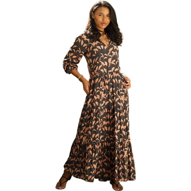 Women's Sienna Maxi Dress, Autumn Leaves