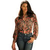 Women's Colorado Long Sleeve Top, Fall Leaves - Blouses - 1 - thumbnail