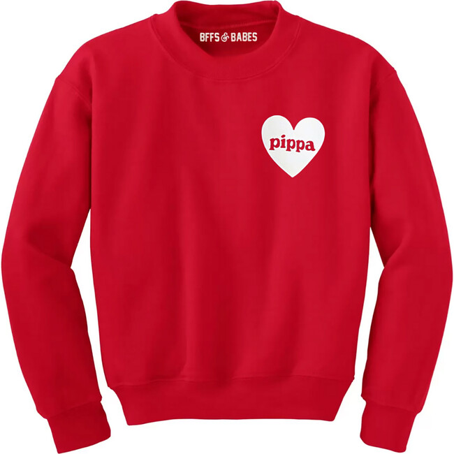 Personalized Youth Heart U Most Long Sleeve Sweatshirt, Red