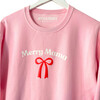 Women's Mama Merry Long Sleeve Sweatshirt, Pink - Sweatshirts - 2