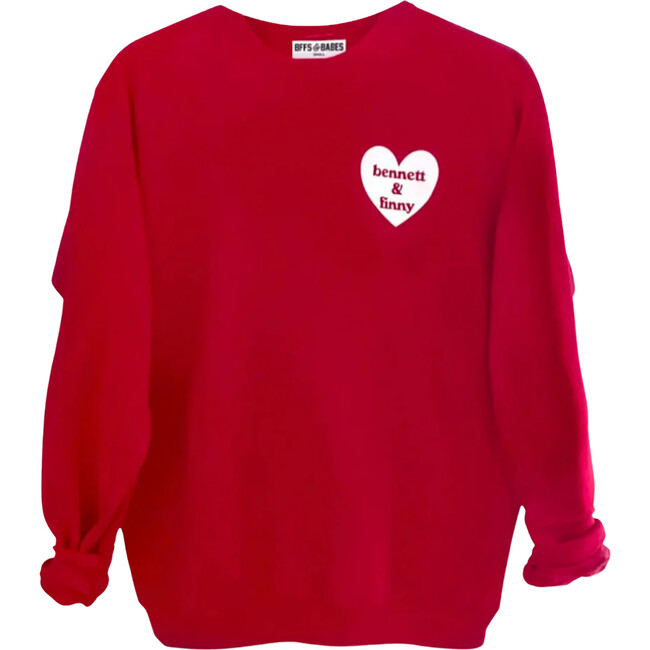 Personalized Women's Heart U Most Long Sleeve Sweatshirt, Red