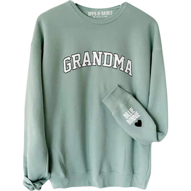 Personalized Women's Grandma Love On The Cuff Sweatshirt, Seafoam