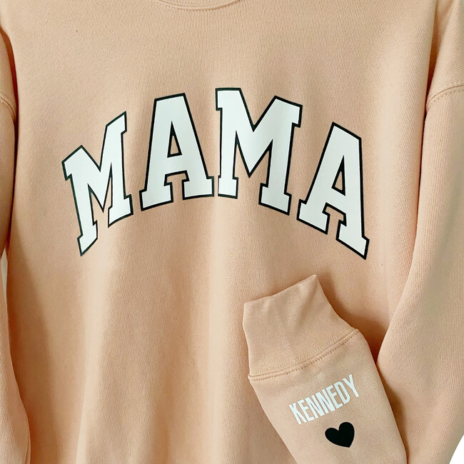 Personalized Women's Mama Love On The Cuff Antique Sweatshirt, Blush - Sweatshirts - 3