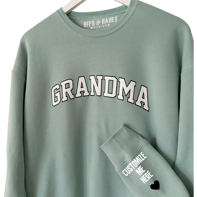 Personalized Women's Grandma Love On The Cuff Sweatshirt, Seafoam - Sweatshirts - 2