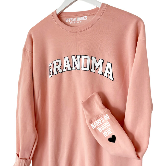 Personalized Women's Grandma Love On The Cuff Sweatshirt, Blush - Sweatshirts - 2