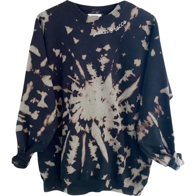 Personalized Women's Flip It Tie-Dye Embroidered Sweatshirt, Black