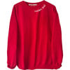 Personalized Women's Embroidered Collar Long Sleeve Sweatshirt, Red - Sweatshirts - 1 - thumbnail