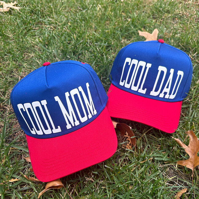 Women's Cool Mom 2-Tone Hat, Blue & Red - Hats - 2