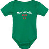 Personalized Print Short Sleeve Bodysuit, Green - Onesies - 2