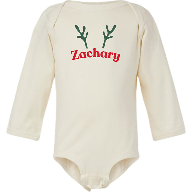 Personalized Anthers Long Sleeve Bodysuit, Natural - Onesies - 3