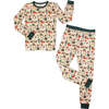 Vintage Kids Christmas Long Sleeve Two-Piece Bamboo Pajama Set - Pajamas - 1 - thumbnail