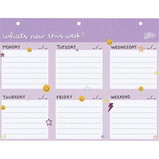 Grid 52-Pages Weekly Desk Pad, Purple - Paper Goods - 1