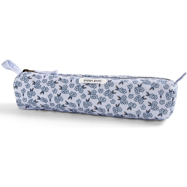 Tiny Florals Pencil Pouch, Blue - Bags - 1